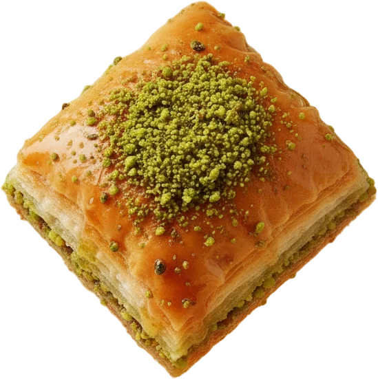 قطعة بقلاوة فستق من فوق